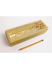 Коробка складная 25 х8 х6 см ажур цвет золото 2 части  HS-11-3
