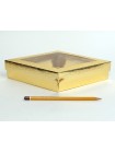 Коробка складная 28,5 х18 х5,5 см с окном цвет золото 2 части