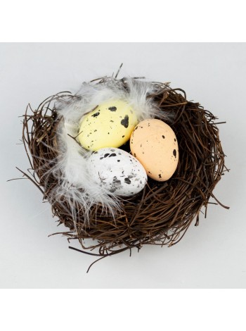 Гнездо с яйцами 10 см декоративное