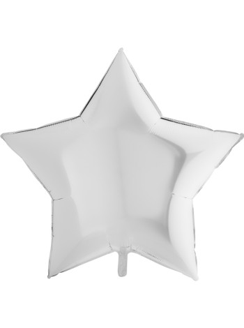 Фольга шар Звезда 36"/91 см пастель White Grabo белый