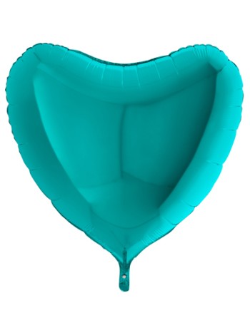 Фольга шар Сердце 36"/91 см металлик Tiffany Grabo Бирюзовый