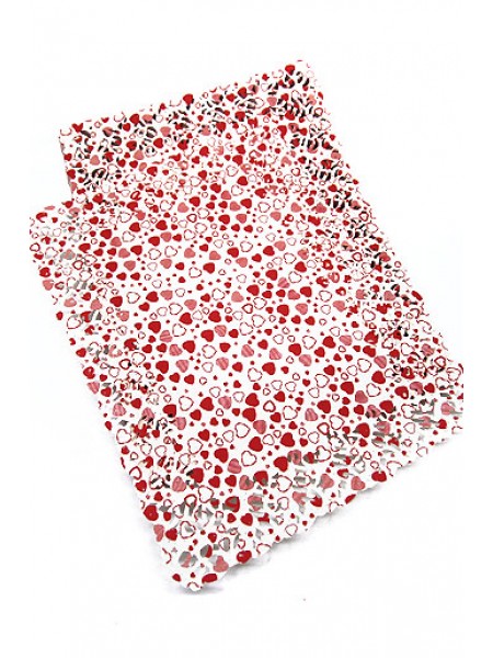 Салфетки ажурные цветные 301/0130 х 40 см 1/250 прямоугольная красные сердечки