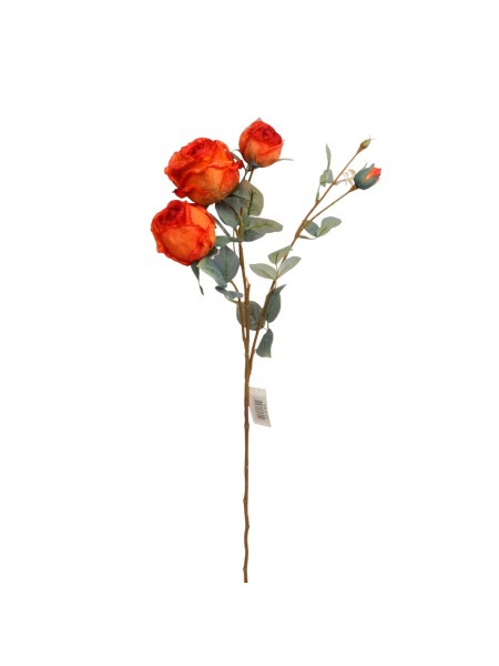 Роза 65 см 3 цветка с бутонами цвет красный HS-6-25