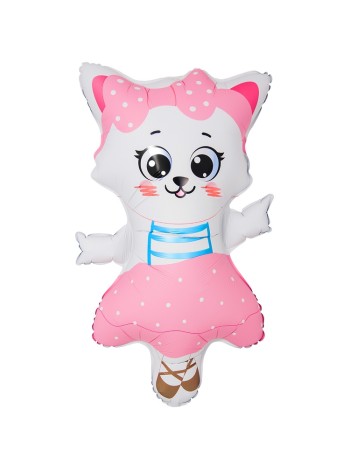 Фольга шар фигура Кошка Танцующая 38"/ 96 СМ Китай