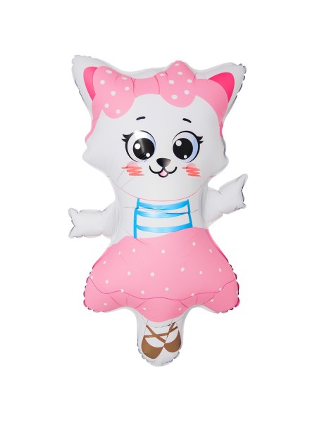 Фольга шар фигура Кошка Танцующая 38"/ 96 СМ Китай