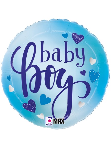 Фольга шар круг Малыш мальчик 18"/46 см Grabo