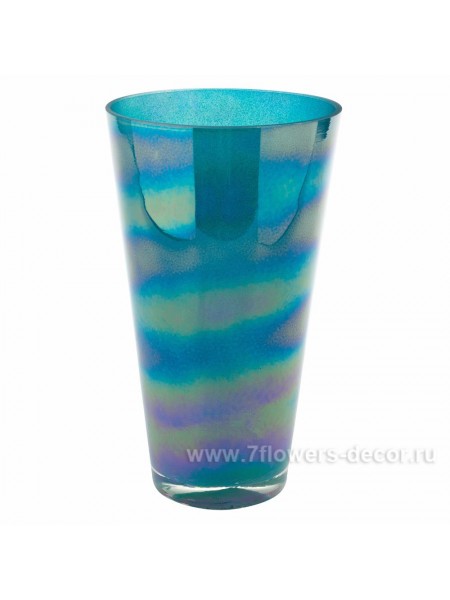 Ваза стекло Тициано-конус Люстр D11,5 х H20 см цвет голубой арт.2704132358