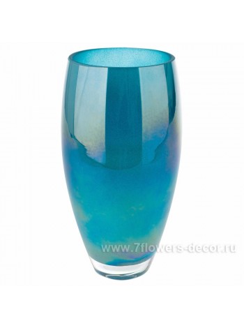 Ваза стекло D11,5 х H20 см Тициано-малага Люстр цвет голубой арт.2704132357