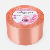 Лента атлас 5 см х25 ярд цвет розовый №146 (166) АУ
