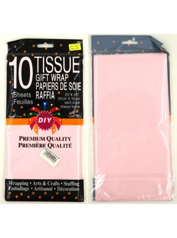 Бумага тишью 50 х50 см 10 шт цвет нежно-розовый HS-13-4