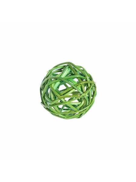 Шар плетеный ротанг D3 см набор 12 шт цвет Зеленое яблоко 48-17GA3