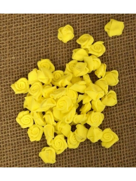 Роза 1,5 см фоамиран (90-100 шт в упаковке) желтая