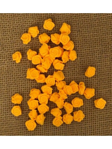 Роза 1,5 см фоамиран (90-100 шт в упаковке) оранжевая