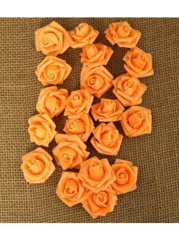 Роза 4,5 см фоамиран (40-50 шт в упаковке) персик