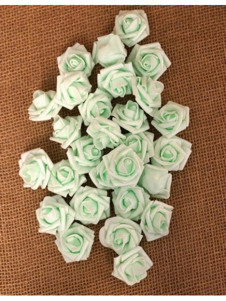 Роза 4,5 см фоамиран (40-50 шт в упаковке) мята
