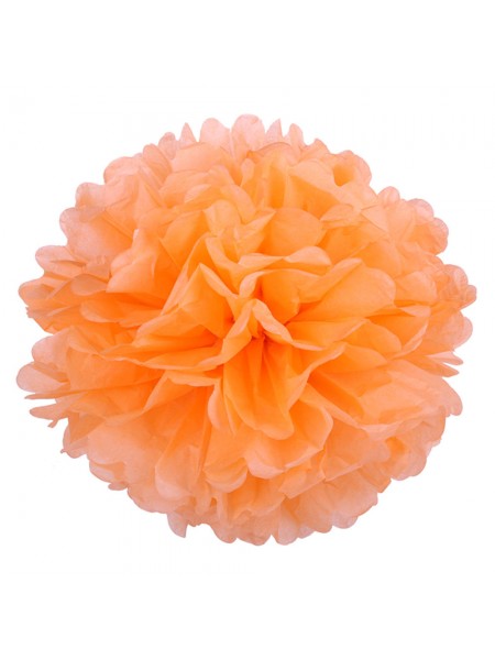 Подвеска Цветок объемный бумажная тишью 35 см цвет оранжевый
