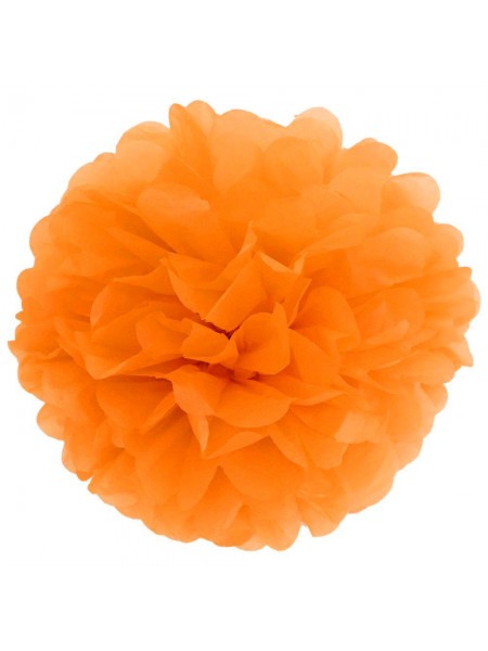 Подвеска Цветок объемный бумажная тишью 30 см цвет оранжевый  HS-26-20