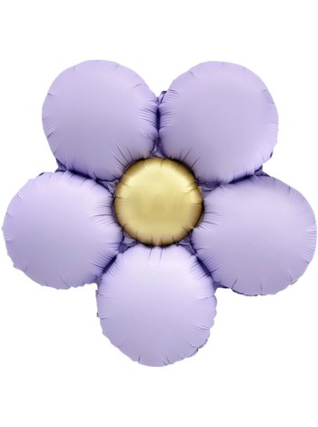Фольга шар фигура Ромашка Сиреневый Сатин 18"/46 см НАДУВ ВОЗДУХОМ в упак