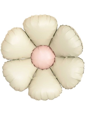 Фольга шар фигура Ромашка Кремовый Сатин 24"/61 см НАДУВ ВОЗДУХОМ в упак