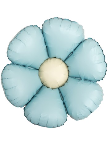 Фольга шар фигура Ромашка Голубой Сатин 24"/61 см НАДУВ ВОЗДУХОМ в упак