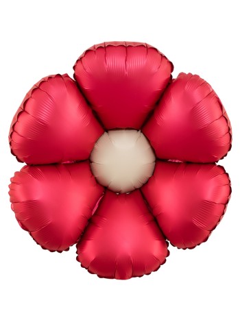 Фольга шар фигура Ромашка Красный Сатин 24"/61 см НАДУВ ВОЗДУХОМ в упак