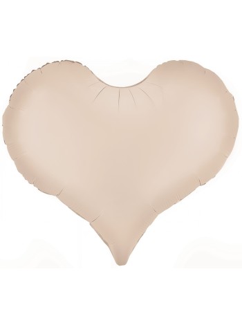 Фольга шар Сердце 24"/61 см Люкс Белый песок Сатин 1 шт в упак